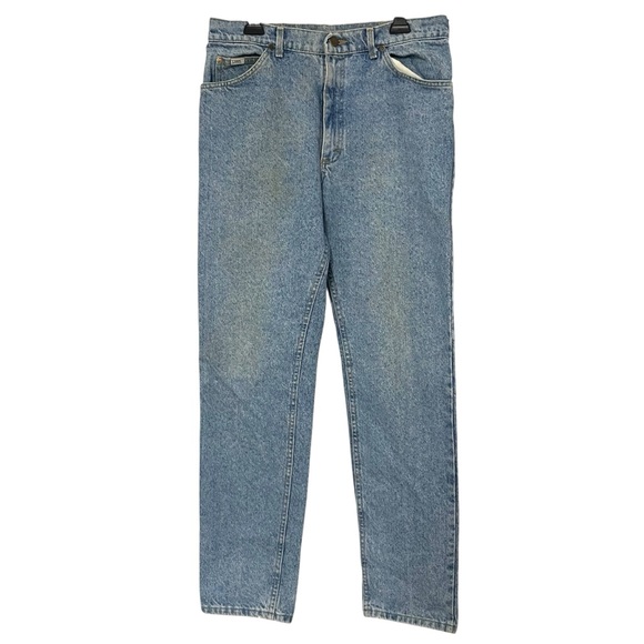 Vintage 80s-90s Lee Riders Tapered Acid Wash Denim Jeans // 34x34